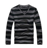 Men's Striped V Neck Sweater - TrendSettingFashions