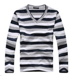 Men's Striped V Neck Sweater - TrendSettingFashions