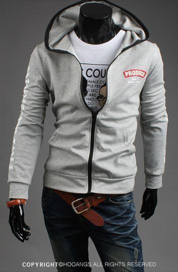 Men's Full Zip Sweatshirt With Zipper and Hoodie Colored Outline - TrendSettingFashions