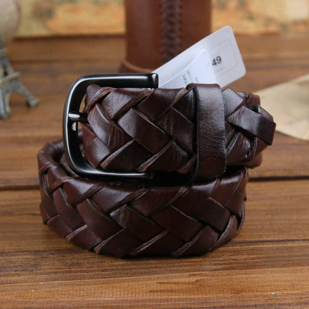 Genuine Leather Fashion Weaved Belt Classic Style - TrendSettingFashions 