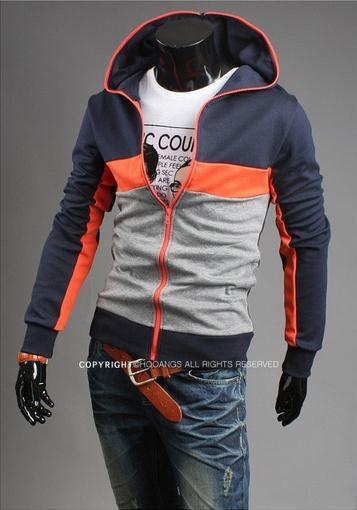 Men's Full Zip 3 tone Jacket Hoodie - TrendSettingFashions