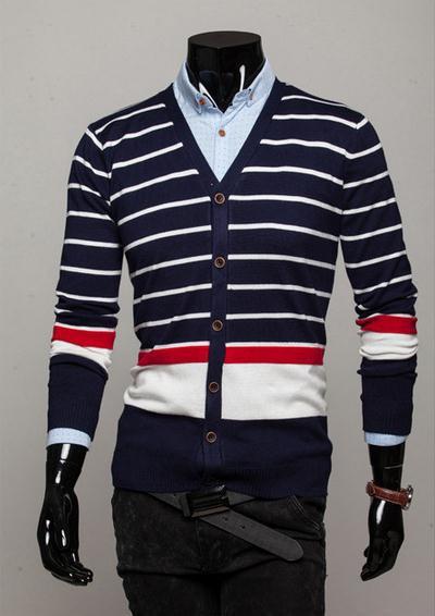 Men's Striped Cardigan - TrendSettingFashions