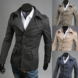 Men's Single Breasted Trench Jacket - TrendSettingFashions 