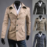 Men's Single Breasted Trench Jacket - TrendSettingFashions 