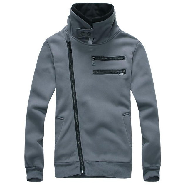 Men's Right Hand Zip with High Collar - TrendSettingFashions