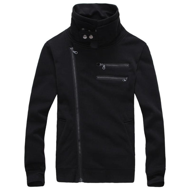 Men's Right Hand Zip with High Collar - TrendSettingFashions