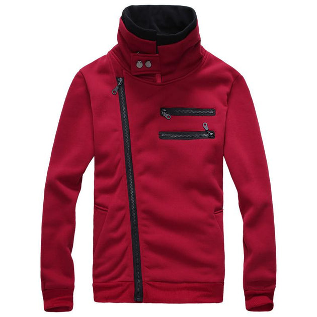 Men's Right Hand Zip with High Collar - TrendSettingFashions