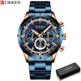 Men's Blue Dial Stainless Steel Watch