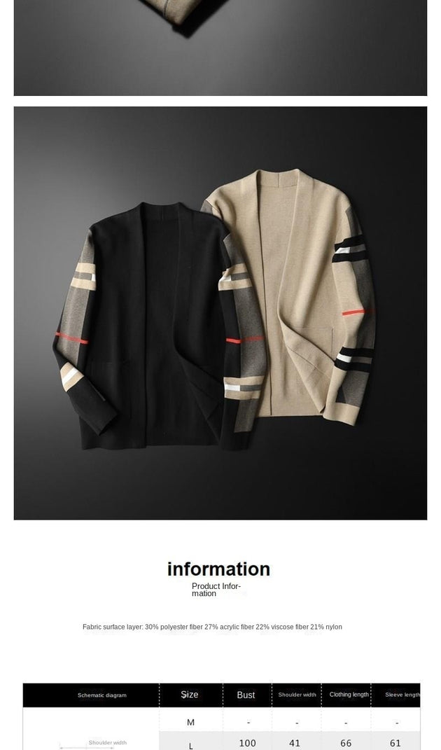 Men's Plaid Knitted Cardigan Sweater