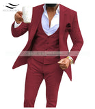 Men's 3 Pieces Suit Business Notch Lapel (Blazer+Vest+Pants) - TrendSettingFashions