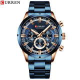 Men's Blue Dial Stainless Steel Watch