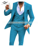 Men's 3 Pieces Suit Business Notch Lapel (Blazer+Vest+Pants) - TrendSettingFashions