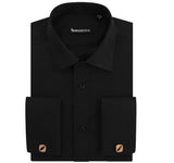 Men's French Cut Striped Dress Shirt with Luxury Button Cuffs - TrendSettingFashions 