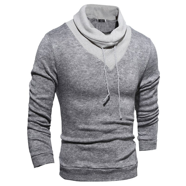 Men's High Collar Wrap Sweater - TrendSettingFashions