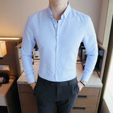 Men's Fashion Button Down With Colored Collar Up To 4XL - TrendSettingFashions 