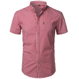 Men's Plaid Summer Short Sleeve Button Down - TrendSettingFashions