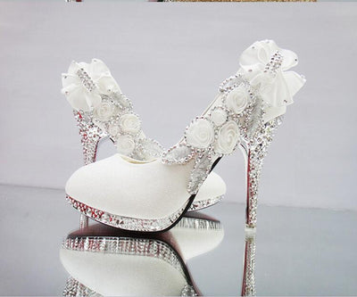 Women's Sexy Platform High Heels In White or Red - TrendSettingFashions
