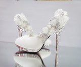Women's Sexy Platform High Heels In White or Red - TrendSettingFashions 