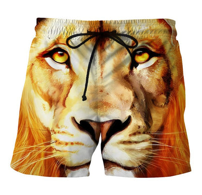 Men's 3D Tiger Print Board Shorts - TrendSettingFashions 