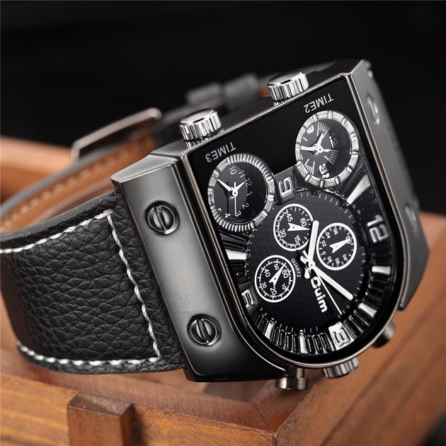 Men's Leather Strap Wristwatch