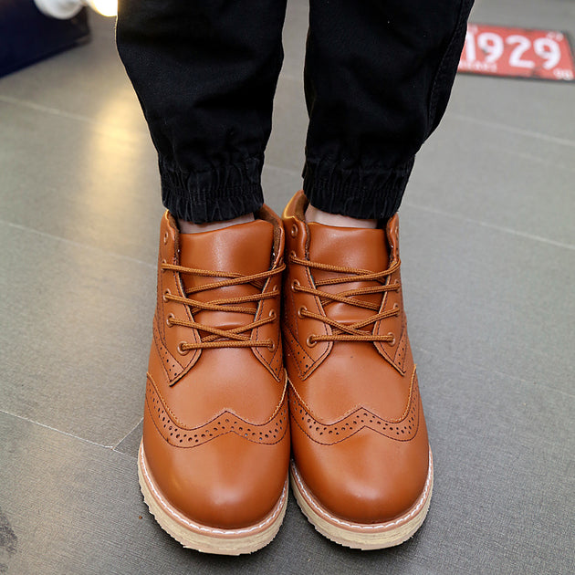 Men's British Style Brogue Boot Up To Size 12! - TrendSettingFashions