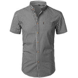 Men's Plaid Summer Short Sleeve Button Down - TrendSettingFashions