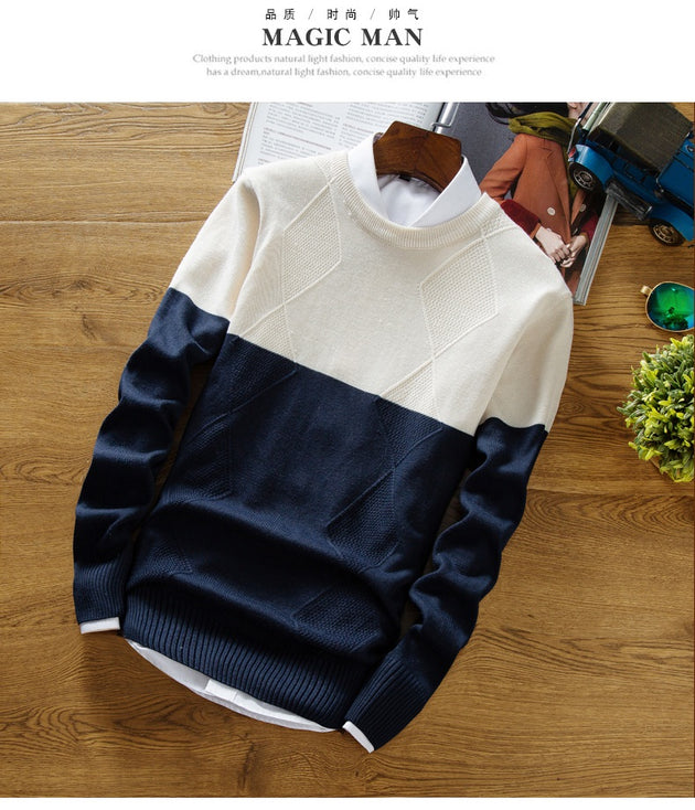 Men's Fashion Print Cashmere Pullover - TrendSettingFashions