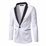 Men's Casual Black and White Suit Jacket - TrendSettingFashions