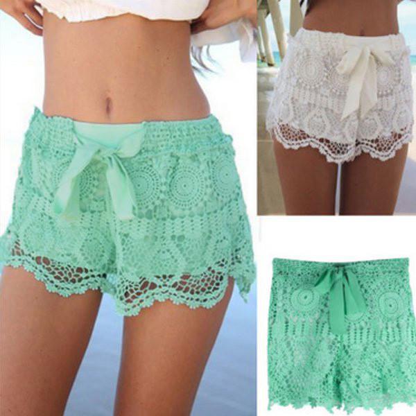 Women's Lace Crochet Shortys - TrendSettingFashions