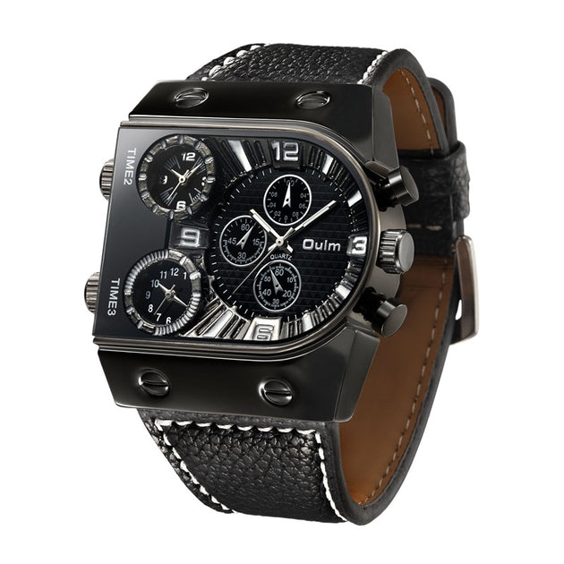 Men's Leather Strap Wristwatch