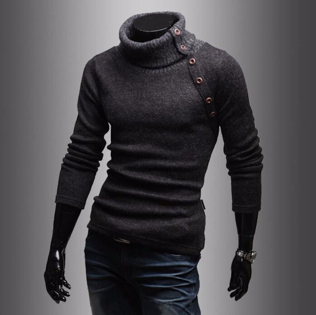 Men's High Collar Sweater - TrendSettingFashions