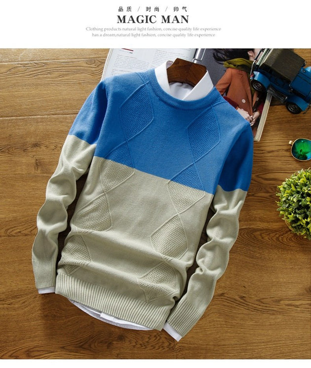 Men's Fashion Print Cashmere Pullover - TrendSettingFashions