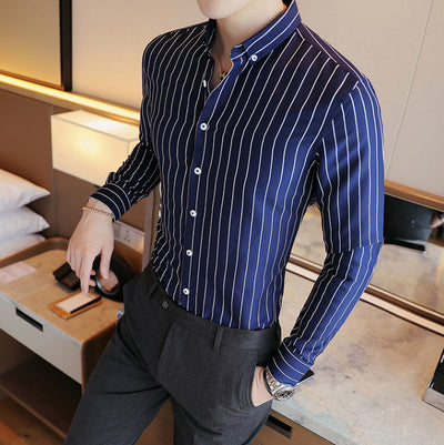 Men's Fashion Button Down With Colored Collar Up To 4XL - TrendSettingFashions