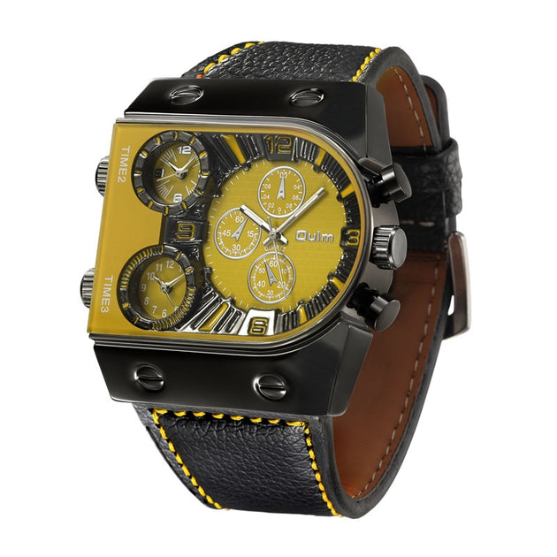 Men's Leather Strap Wristwatch