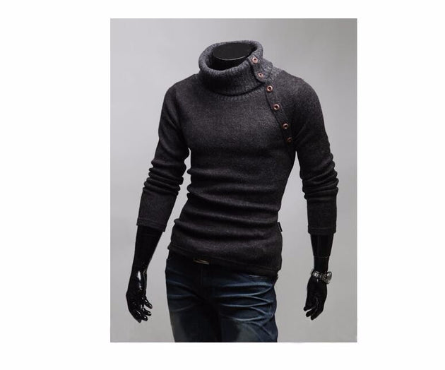 Men's High Collar Sweater - TrendSettingFashions