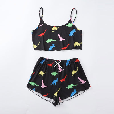 Women's Designed Pajama Set (Butterfly, Dinosaur, Cow Prints)