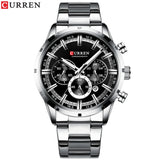 Men's Blue Dial Stainless Steel Watch