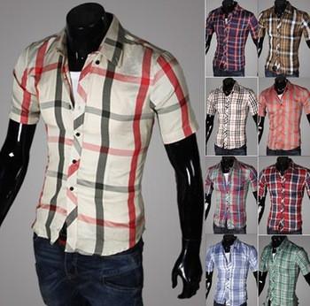 Men's Short Sleeve Plaid Shirt - TrendSettingFashions