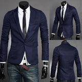 Men's Solid Color Suit Jacket - TrendSettingFashions