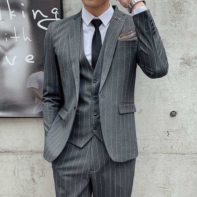 Men's 3 Pcs Suit! (Blazers Jacket Pants Vest) - TrendSettingFashions