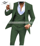 Men's 3 Pieces Suit Business Notch Lapel (Blazer+Vest+Pants) - TrendSettingFashions