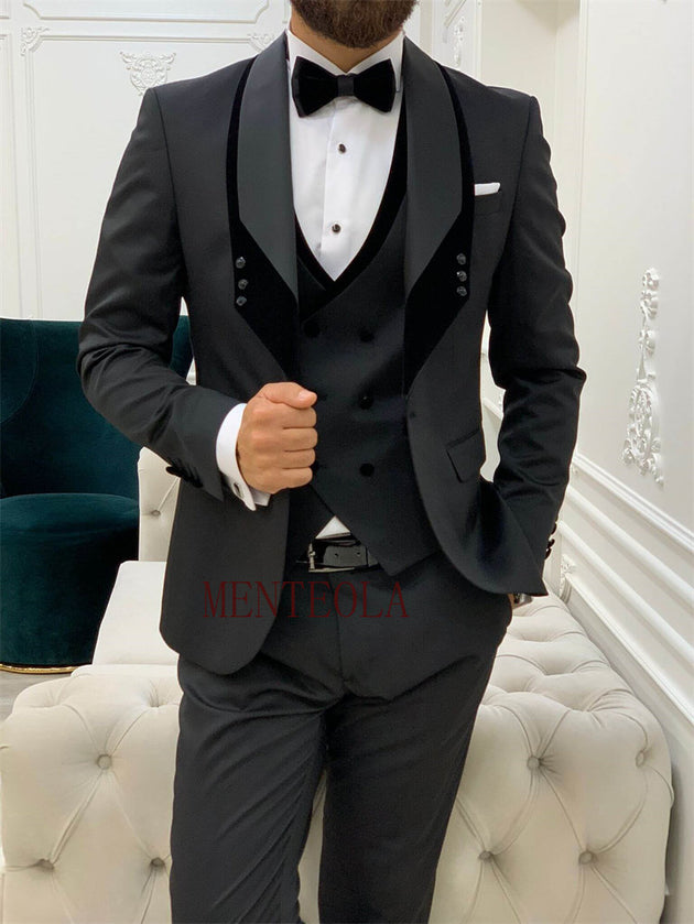 Men's 3 Piece Double Breasted Suit Up To 5XL