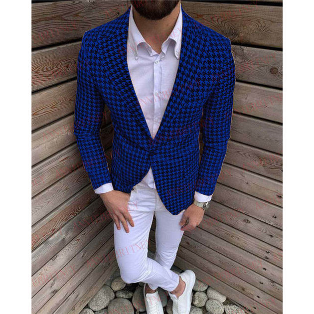 Stylish Houndstooth Men's 2PC Suit - TrendSettingFashions