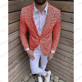 Stylish Houndstooth Men's 2PC Suit - TrendSettingFashions