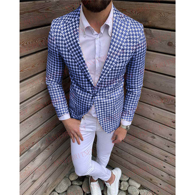 Stylish Houndstooth Men's 2PC Suit - TrendSettingFashions