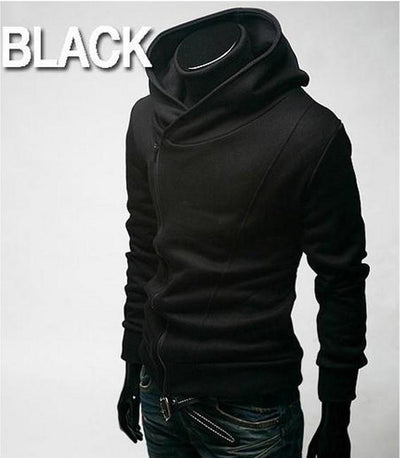 Men's High Collar Pull Over Hoodie - TrendSettingFashions