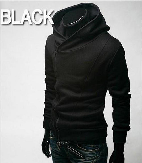 Men's High Collar Pull Over Hoodie - TrendSettingFashions 