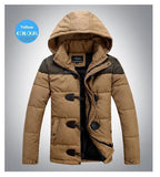 Men's OX Horn Button Thick Cotton Hooded Jacket - TrendSettingFashions