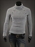 Men's Turtleneck Chest Button Sweater - TrendSettingFashions