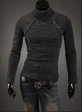 Men's Turtleneck Chest Button Sweater - TrendSettingFashions